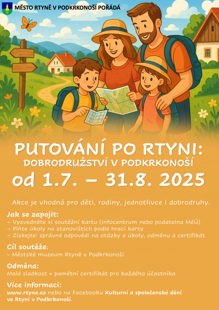 PUTOVÁNÍ PO RTYNI: ZAŽIJTE DOBRODRUŽSTVÍ V PODKRKONOŠÍ od 1.7. – 31.8. 2025